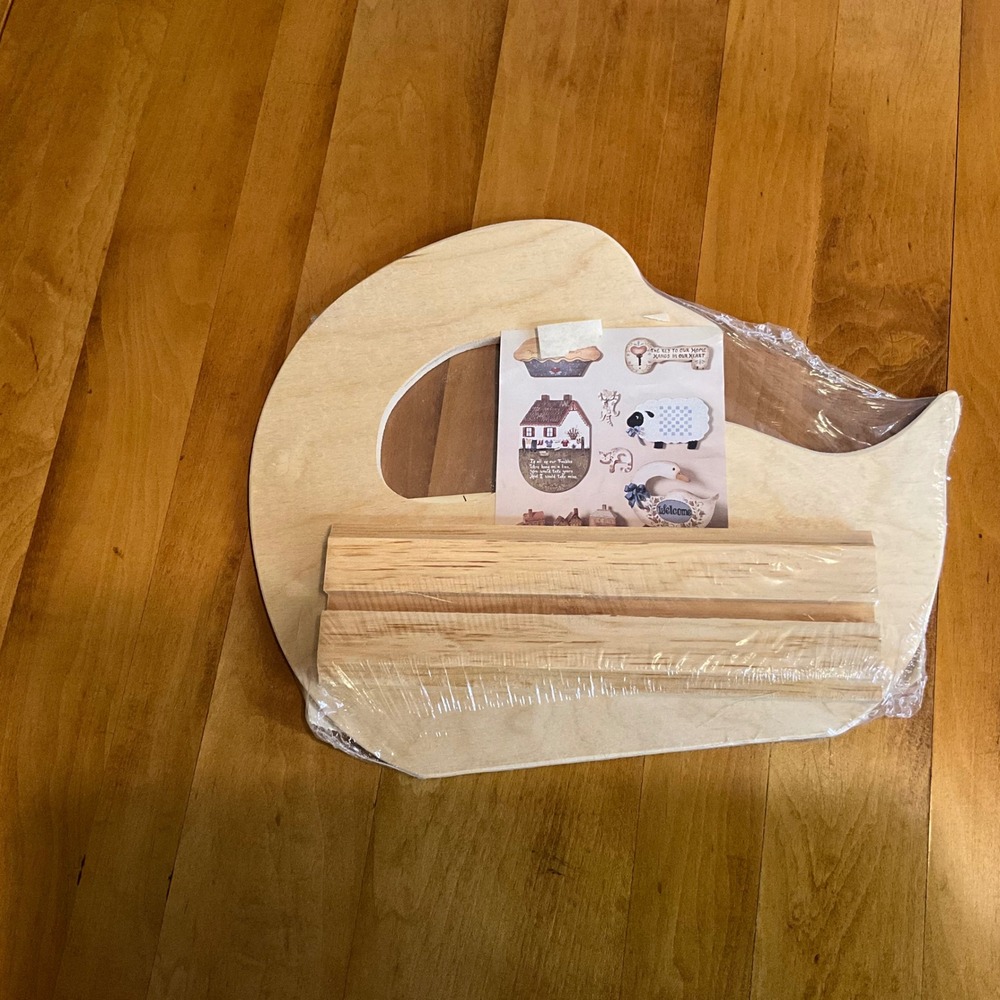 New Vintage J B Wood Products Unfinished Wooden Duck Shaped Craft Kt Cottagecore